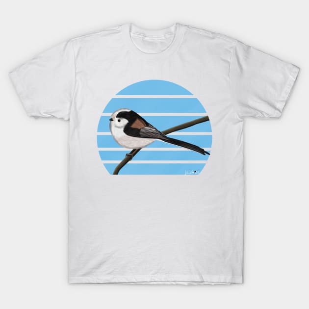jz.birds Long Tailed Tit Bird Design T-Shirt by jzbirds
